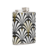 Art-Deco-Lüftermuster - Schwarzweiß Flachmann (Rechts)