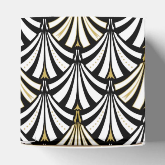 Art-Deco-Lüftermuster - Schwarzweiß Geschenkschachtel (Oben)