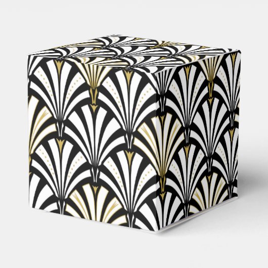 Art-Deco-Lüftermuster - Schwarzweiß Geschenkschachtel (Rückseite)
