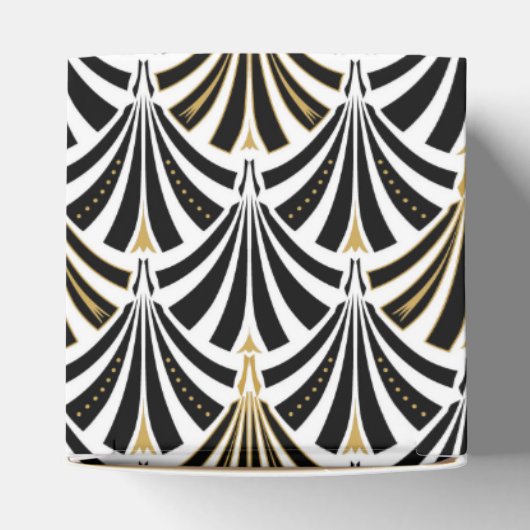 Art-Deco-Lüftermuster - Schwarzweiß Geschenkschachtel (Oben)