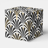 Art-Deco-Lüftermuster - Schwarzweiß Geschenkschachtel (Rückseite)