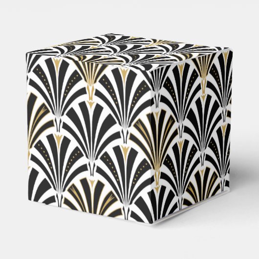 Art-Deco-Lüftermuster - Schwarzweiß Geschenkschachtel (Rückseite)