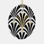 Art-Deco-Lüftermuster - Schwarzweiß Keramikornament (Rechts)