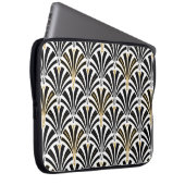 Art-Deco-Lüftermuster - Schwarzweiß Laptopschutzhülle (Vorne Rechts)