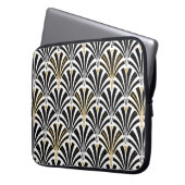 Art-Deco-Lüftermuster - Schwarzweiß Laptopschutzhülle (Vorderseite Links)