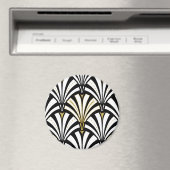 Art-Deco-Lüftermuster - Schwarzweiß Magnet (In Situ (Geschirrspüler))