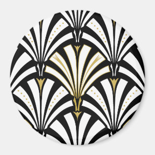 Art-Deco-Lüftermuster - Schwarzweiß Magnet