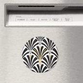 Art-Deco-Lüftermuster - Schwarzweiß Magnet (In Situ (Geschirrspüler))