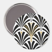 Art-Deco-Lüftermuster - Schwarzweiß Magnet (Vorderseite/Rückseite)