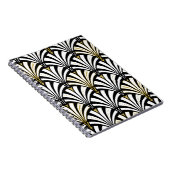 Art-Deco-Lüftermuster - Schwarzweiß Notizblock (Rechte Seite)