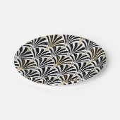 Art-Deco-Lüftermuster - Schwarzweiß Pappteller (Schrägansicht)