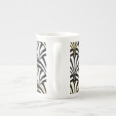 Art-Deco-Lüftermuster - Schwarzweiß Porzellantasse (Rückseite)