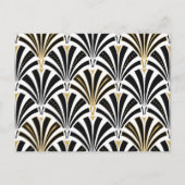 Art-Deco-Lüftermuster - Schwarzweiß Postkarte (Vorderseite)