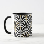 Art-Deco-Lüftermuster - Schwarzweiß Tasse (Links)