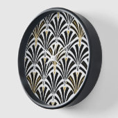 Art-Deco-Lüftermuster - Schwarzweiß Uhr (Winkel)