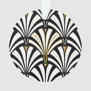 Art Deco Lüftermuster - weiß und schwarz Ornament