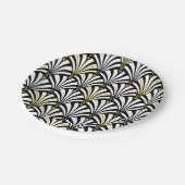 Art Deco Lüftermuster - weiß und schwarz Pappteller (Schrägansicht)