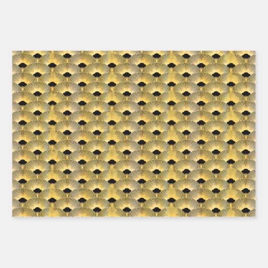 Art Deco Lüfterstil Wrapping Paper Geschenkpapier Set (Vorderseite 2)