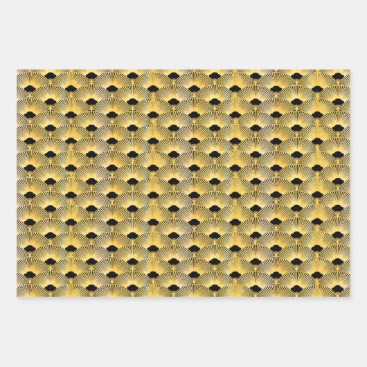 Art Deco Lüfterstil Wrapping Paper Geschenkpapier Set (Vorderseite 3)