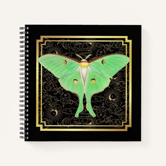 Art Deco Luna Moth Notizblock (Vorderseite)