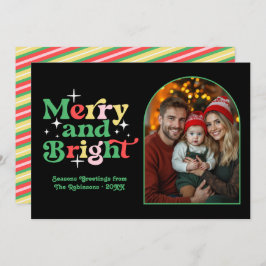 Art Deco Luxe Moderne Retro Weihnachtsfamilie Foto Feiertagskarte