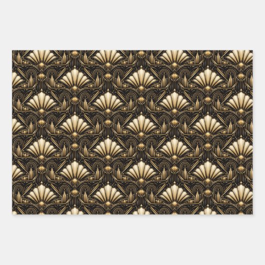 Art Deco Luxe Wrapping Paper Set Geschenkpapier Set (Vorderseite 2)