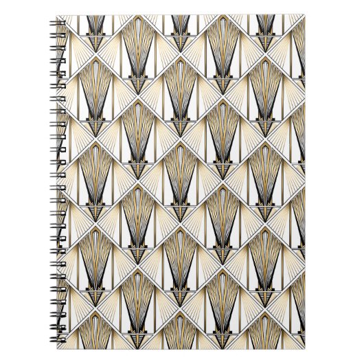 Art Deco, luxuriöses Goldmotiv Notizblock (Vorderseite)