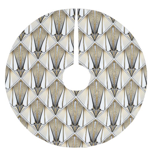 Art Deco, luxuriöses Goldmotiv Polyester Weihnachtsbaumdecke (Vorderseite)