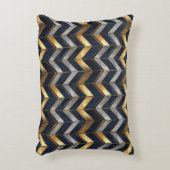 "Art Deco Luxus Design: Gold, Silver & Blue Dekokissen (Vorderseite(Vertikal))