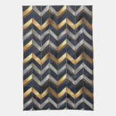 "Art Deco Luxus Design: Gold, Silver & Blue Geschirrtuch (Vertikal)