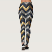 "Art Deco Luxus Design: Gold, Silver & Blue Leggings (Rückseite)