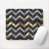 "Art Deco Luxus Design: Gold, Silver & Blue Mousepad (Mit Mouse)