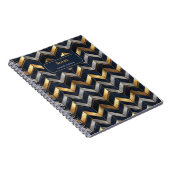 "Art Deco Luxus Design: Gold, Silver & Blue Notizblock (Rechte Seite)