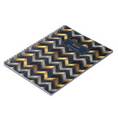 "Art Deco Luxus Design: Gold, Silver & Blue Notizblock (Linke Seite)