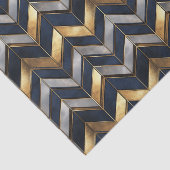 "Art Deco Luxus Design: Gold, Silver & Blue Seidenpapier (Ausschnitt)