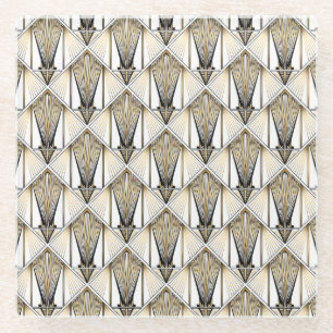 Art Deco, Luxus-Gold-Motiv Glasuntersetzer