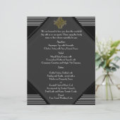 Art Deco Luxus-Hochzeitsmenü (Stehend Vorderseite)