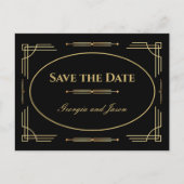 Art Deco Luxus Save the Date Card Einladungspostkarte (Vorderseite)