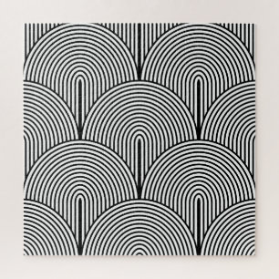 Art Deco, Luxus Schwarz Weiß. Puzzle