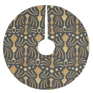 Art Deco Luxus: Vintage japanische Eleganz Polyester Weihnachtsbaumdecke