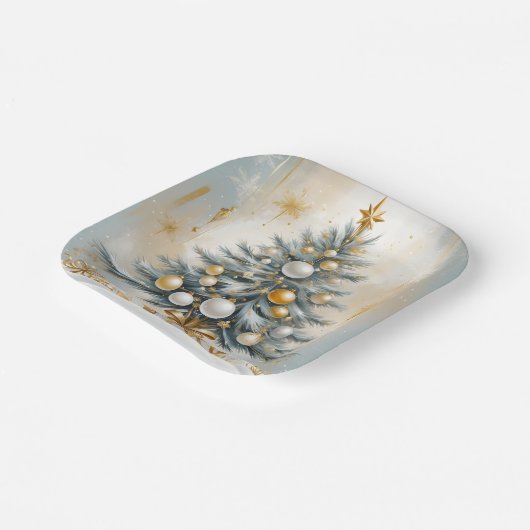 Art Deco Luxus Weihnachten Pappteller (Gewinkelt)