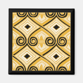 Art Deco macht Persia (Gelb und Schwarz) Magnet