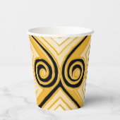 Art Deco macht Persia (Gelb und Schwarz) Pappbecher (Rückseite)