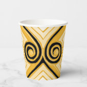Art Deco macht Persia (Gelb und Schwarz) Pappbecher (Vorderseite)