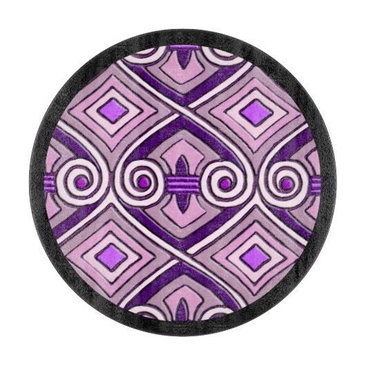 Art Deco macht Persia (helle Purples) Charcuterie Schneidebrett (Vorderseite)