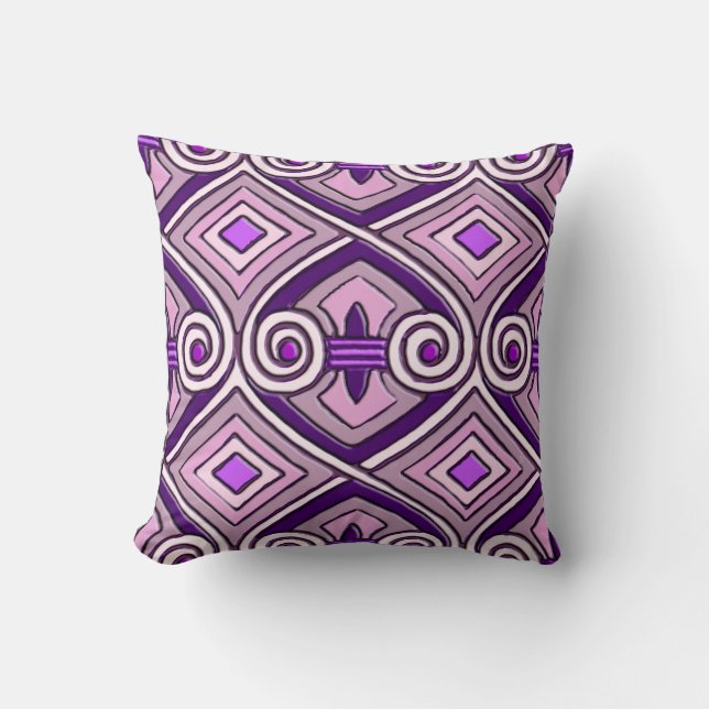 Art Deco macht Persia (helle Purples) Kissen (Vorderseite)