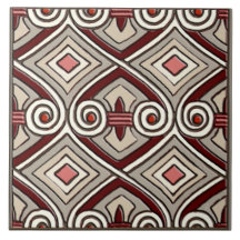 Art Deco macht Persia (Tan, Coral, Gray und Maroon