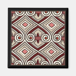 Art Deco macht Persia (Tan, Coral, Gray und Maroon Magnet