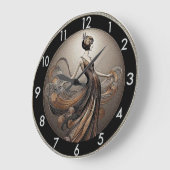 Art Deco Mädchen Große Wanduhr (Winkel)