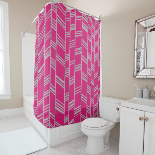 Art Deco Magenta Duschvorhang (Beispiel)
